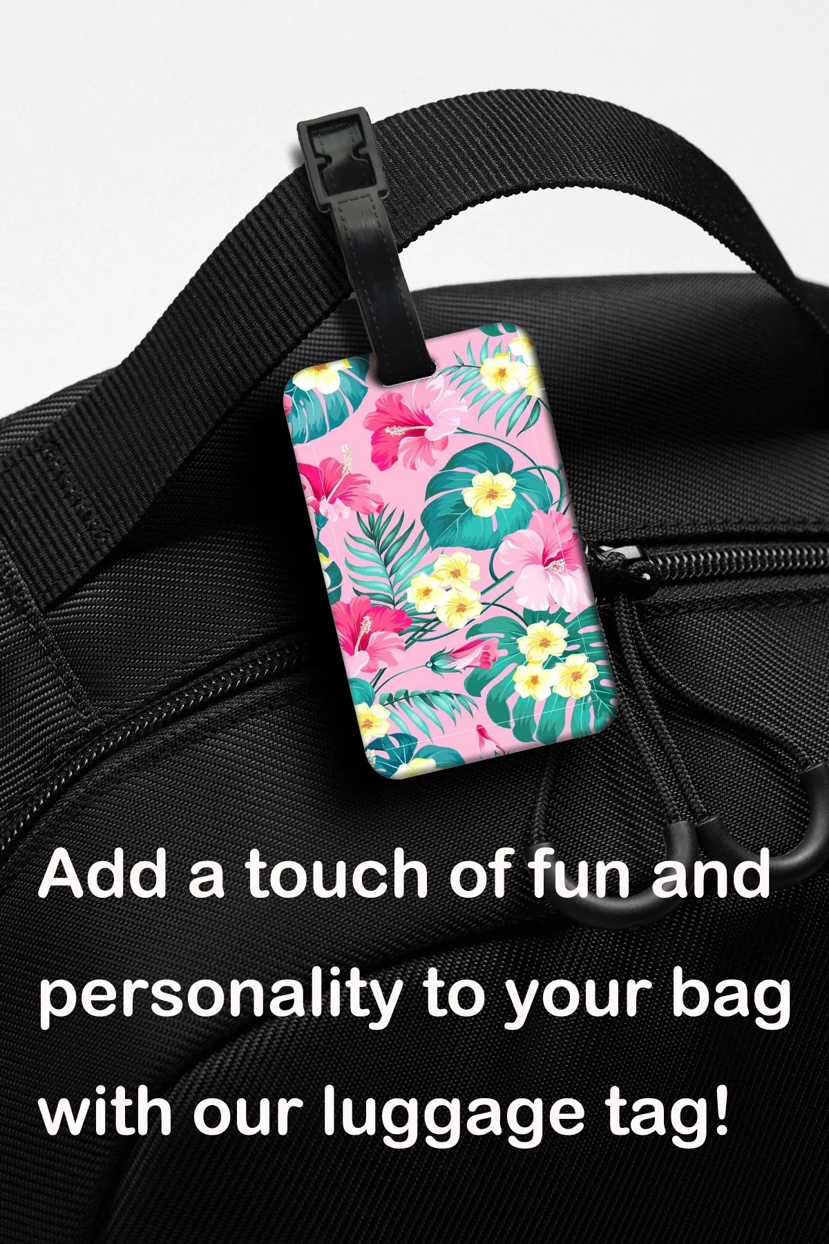 étiquette de bagage motif fleurs et plantes, plume, pour valise et sac à dos, anti-perte, porte-carte d'identification, accessoires de mode pour bagages, cadeaux