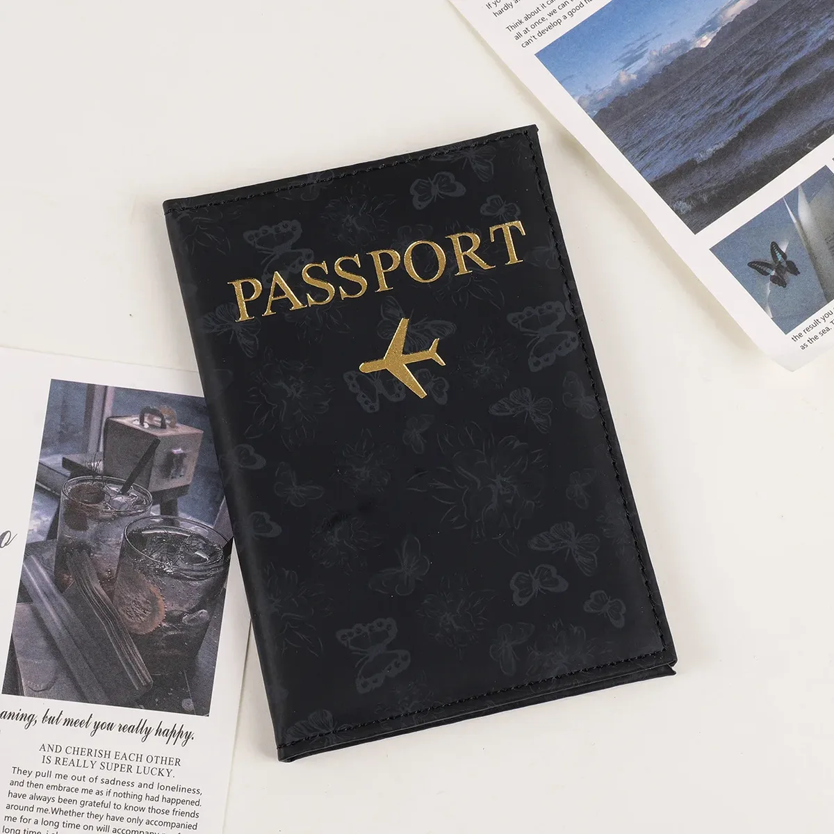 housse de protection pour passeport de voyage, porte-passeport, portefeuille, cadeau, étui pour cartes en cuir pu, sacs de rangement unisexes pour cartes