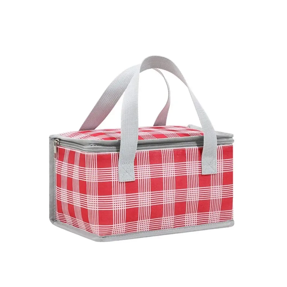 sac de rangement isotherme à carreaux pour femme, sac fourre-tout pour pique-nique printanier, sac à main pour aliments, sac de camping pour conservation des aliments