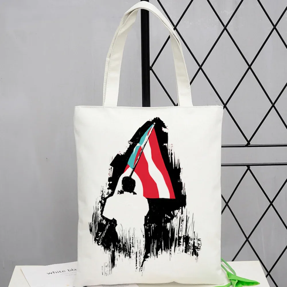sac fourre-tout bad bunny, sac de courses personnalisable, pliable, réutilisable, à bandoulière, pour femme