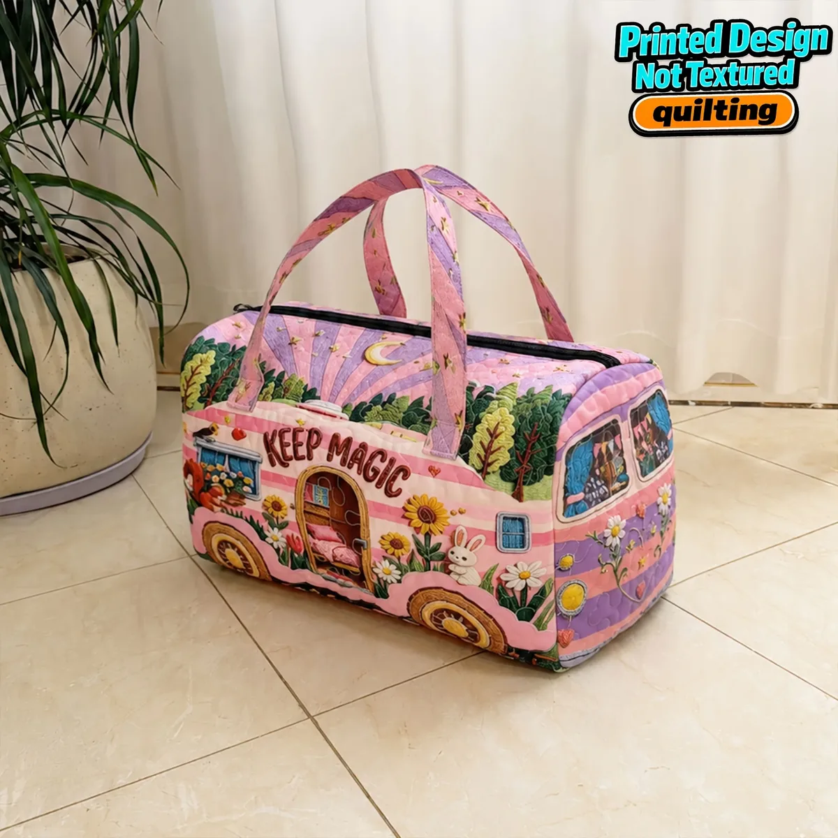 sac en toile matelassé grande capacité - sac de voyage en tissu matelassé 3d - sac de voyage pour courtes distances