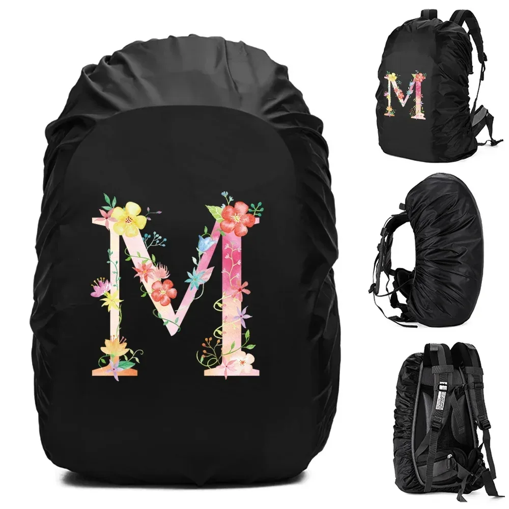 sac à dos étanche unisexe, housse de pluie, sac de camping en plein air, randonnée, escalade, sports, housse de pluie anti-poussière, imprimé lettre rose, 30l, 40l, 70l
