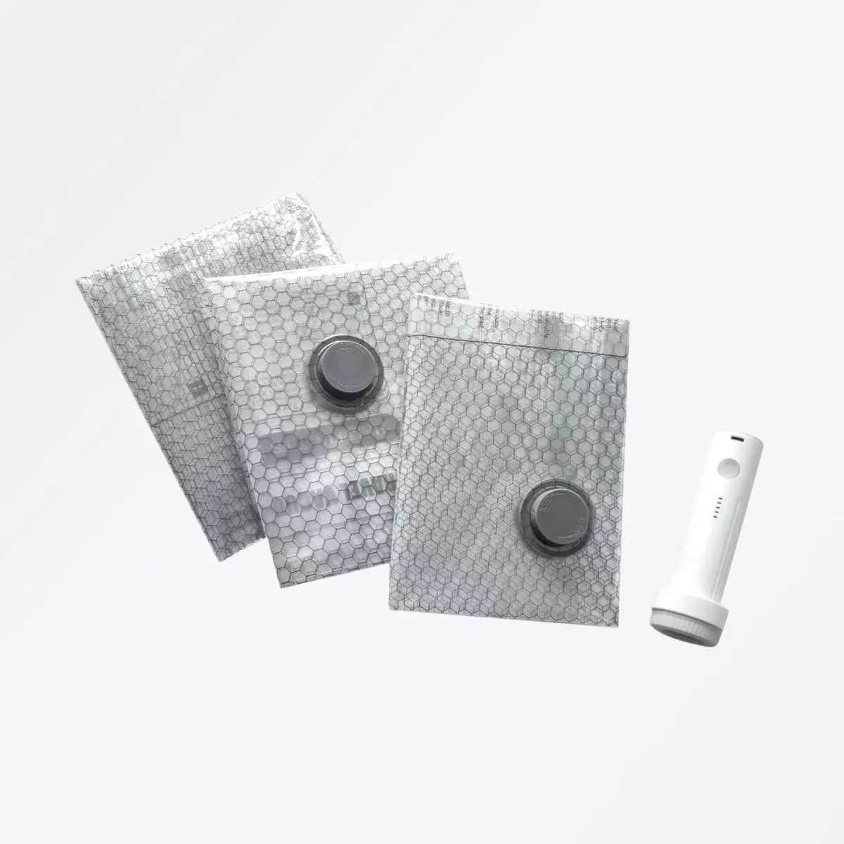 sac de compression sous vide pour vêtements et couettes, pompe à air portable incluse, matériau pa+pe durable, sac de rangement