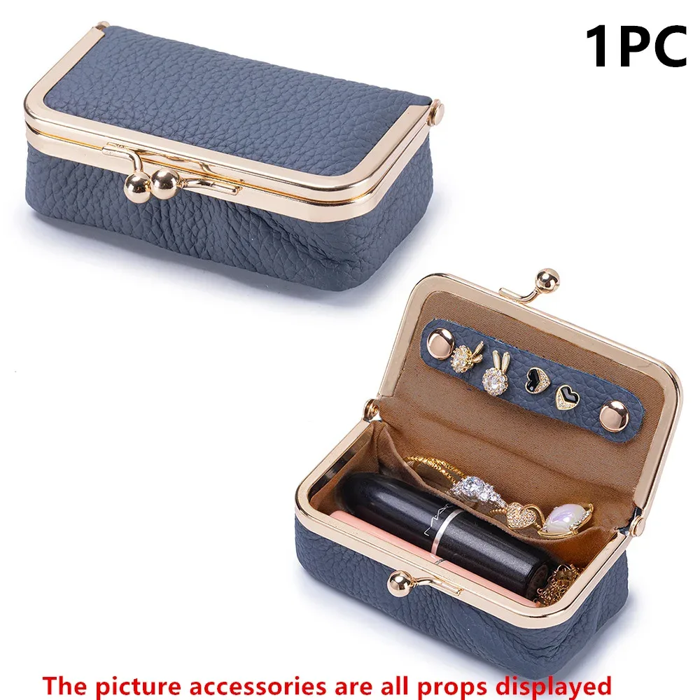 sac de rangement pour bijoux pour femmes, petit sac en cuir pu pour écouteurs, boîte de rangement pour bagues, colliers, boucles d'oreilles, mini porte-monnaie