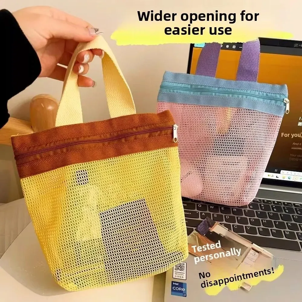 trousse de toilette portable, sac de voyage pour la natation, sac à cosmétiques, sac de voyage d'affaires, sac de plage en maille imperméable, sac de rangement pour le fitness