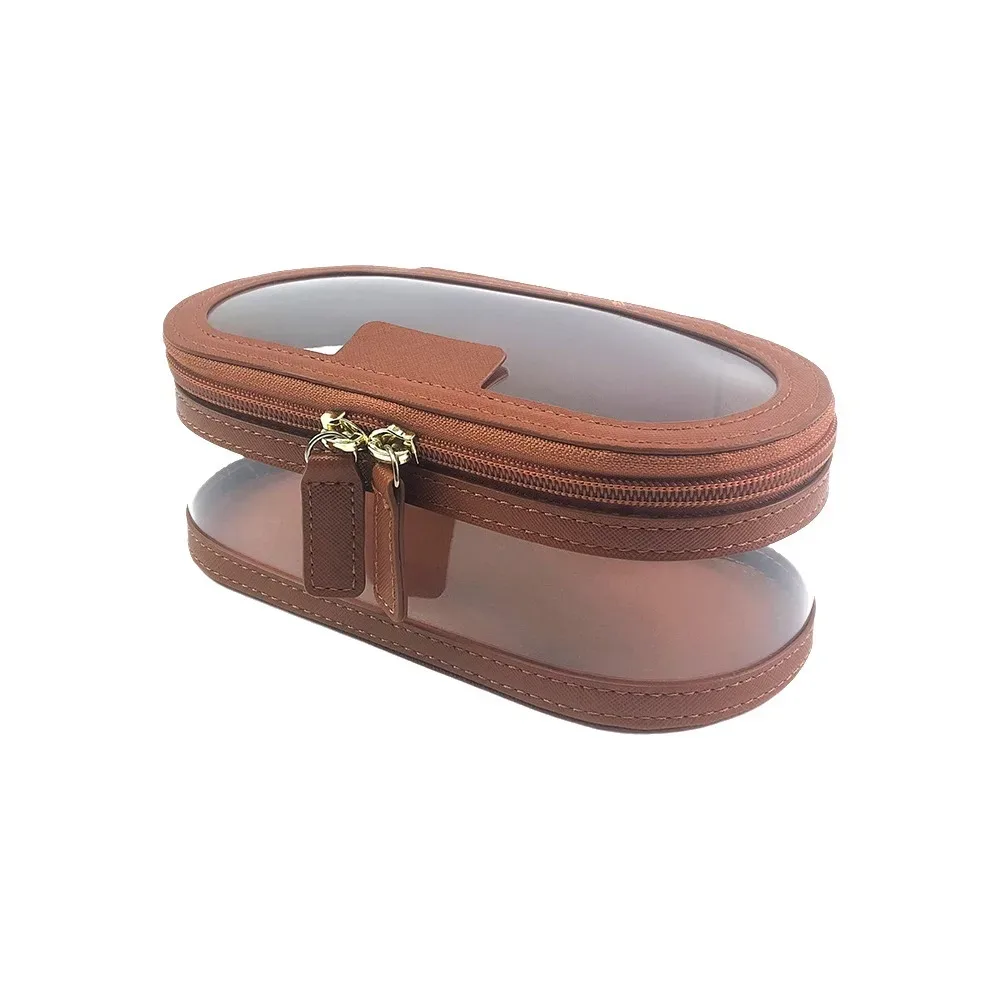 trousse de toilette transparente, sac à cosmétiques avec fenêtre transparente, organisateur de cosmétiques à double fermeture éclair, outils de beauté portables