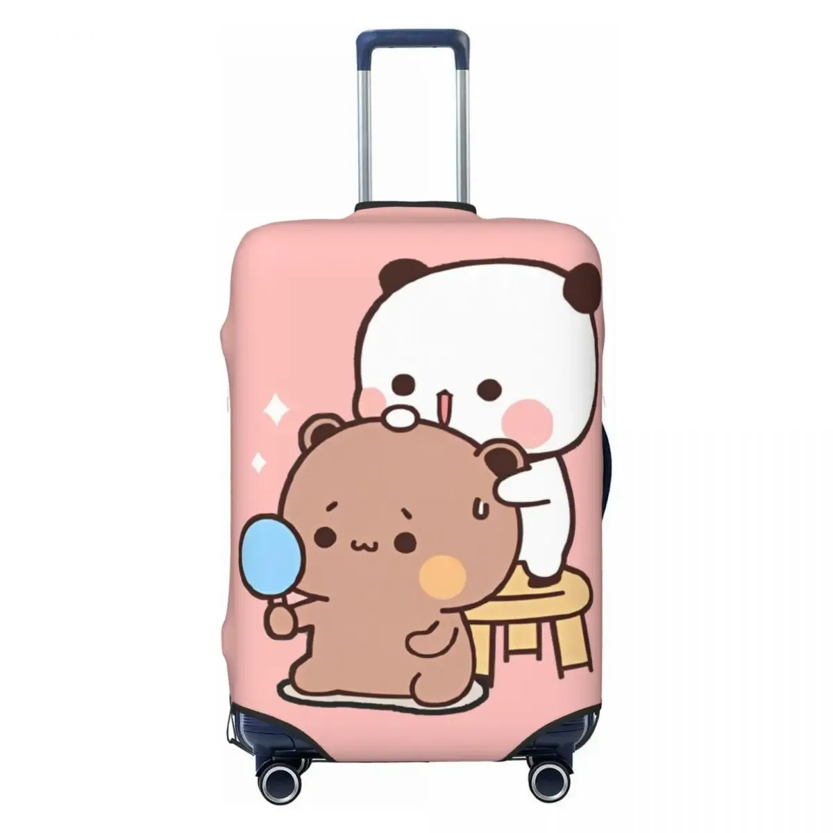 housse de valise peach and goma bubu dudu, motif ours mignon, pour voyage en avion, protection pratique pour bagages
