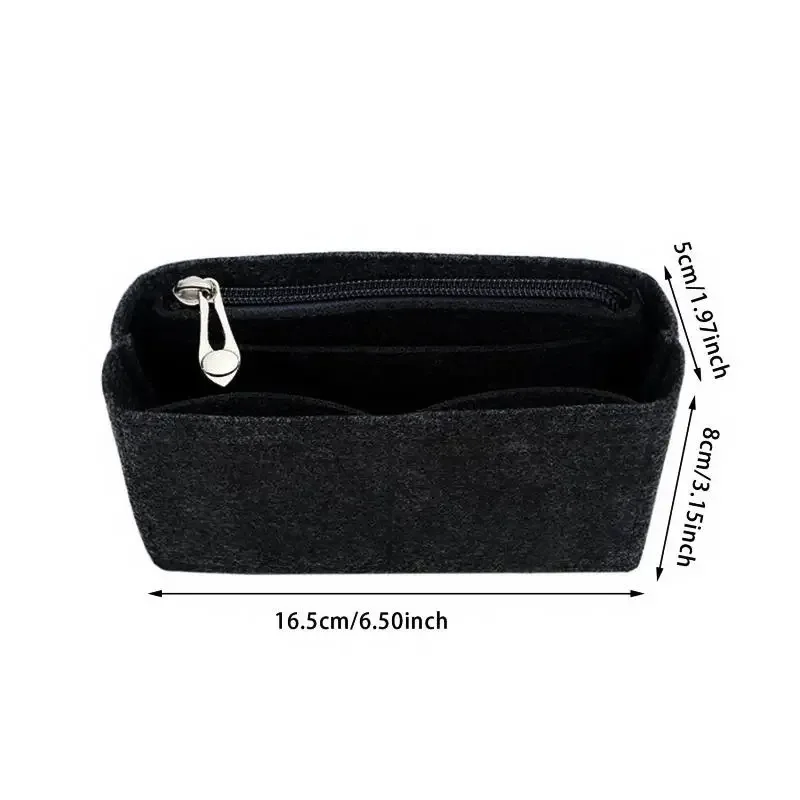 1/2 pièces à la mode feutre insérer sac organisateur maquillage organisateurs doublure parfait pour la marque femmes sacs à main sacs à cosmétiques sac accessoires