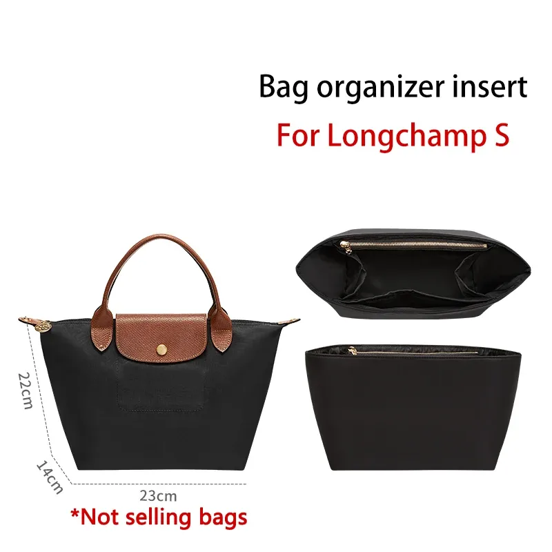 organisateur de sac en nylon pour longchamp s m l – insert de rangement durable pour sac, accessoires de modification intérieure