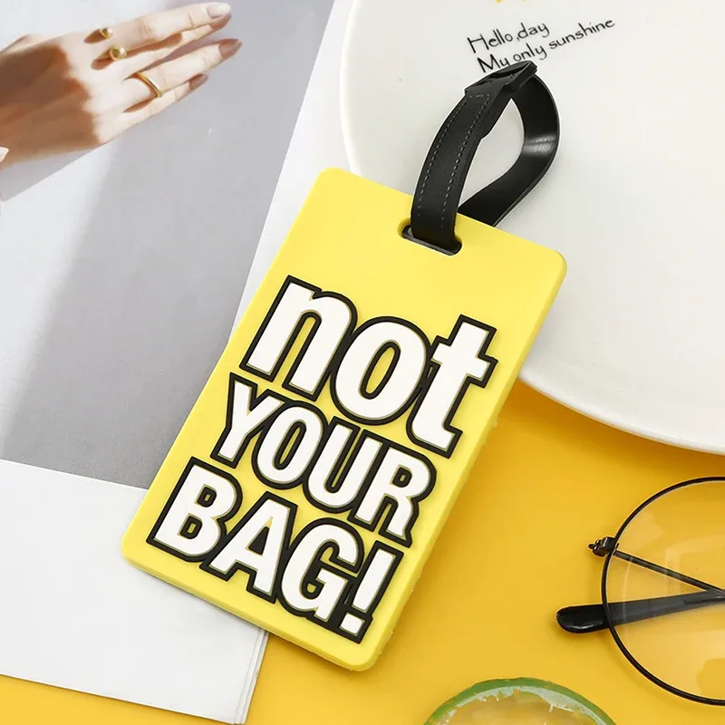 1 pièce étiquette de bagage géométrique souple en silicone pvc pour identification de valise, accessoire de voyage
