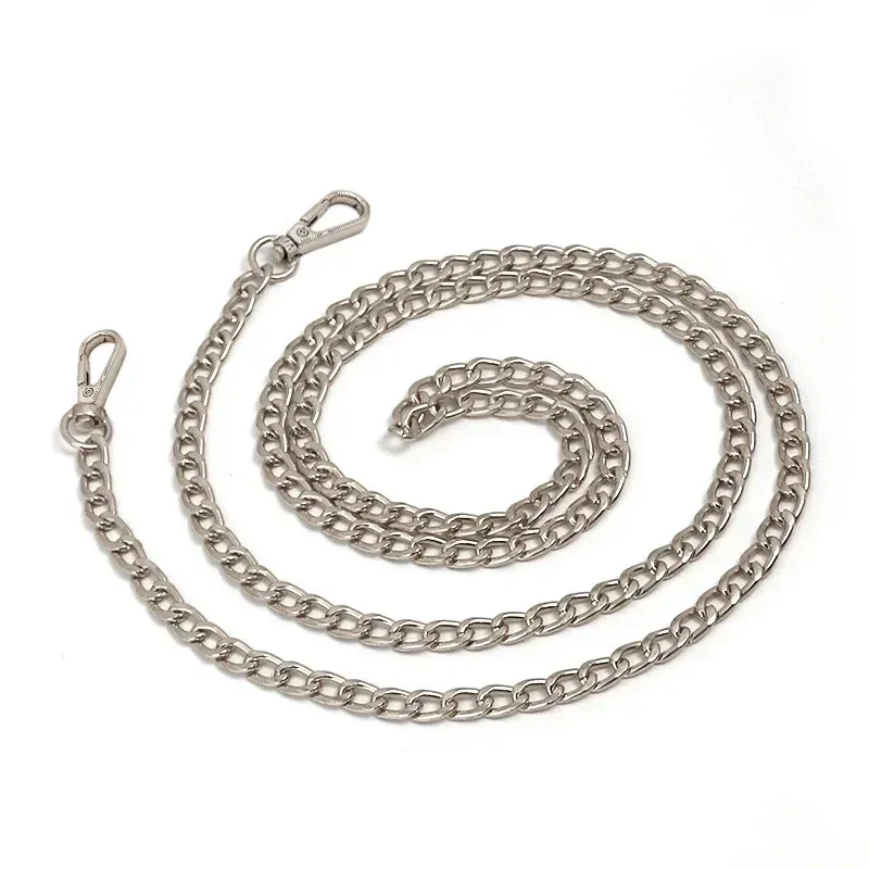 chaîne de sac en métal et aluminium de 120cm, pièces de rechange, accessoires pour sac à main à bandoulière tissé à la main, bricolage, sangles détachables faites à la main