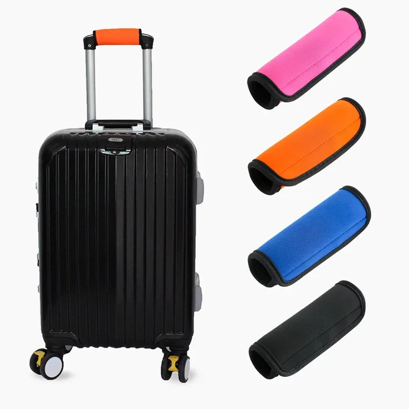 enveloppes de poignée de bagage pour valise, couvertures de poignée souples et confortables de couleur vive, enveloppes d'étiquette de bagage