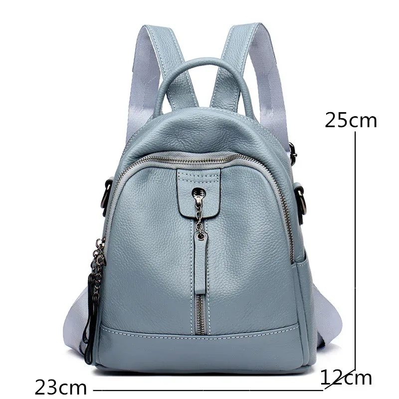 sac à dos en cuir de vache 2021 souple pour jeunes filles et femmes, accessoire de mode avec couche supérieure en véritable peau de vache, pour livre, style sac à dos, 100%
