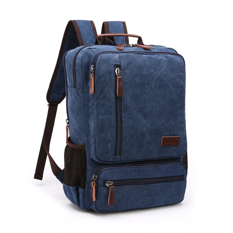sac à dos vintage en toile pour hommes, grande capacité, sac de voyage à bandoulière, sac d'étudiant de haute qualité, sac à dos pour ordinateur portable