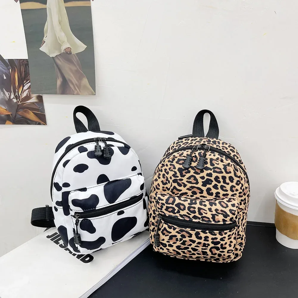 sac à dos en nylon à motif animal mignon pour femmes, blanc, noir, à la mode, pour adolescentes
