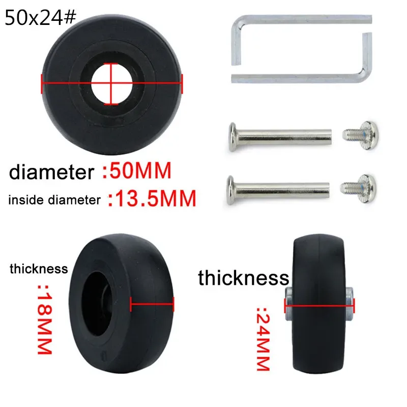 roues de remplacement pour valise à roulettes, accessoires universels, multi-taille, 1 pièce