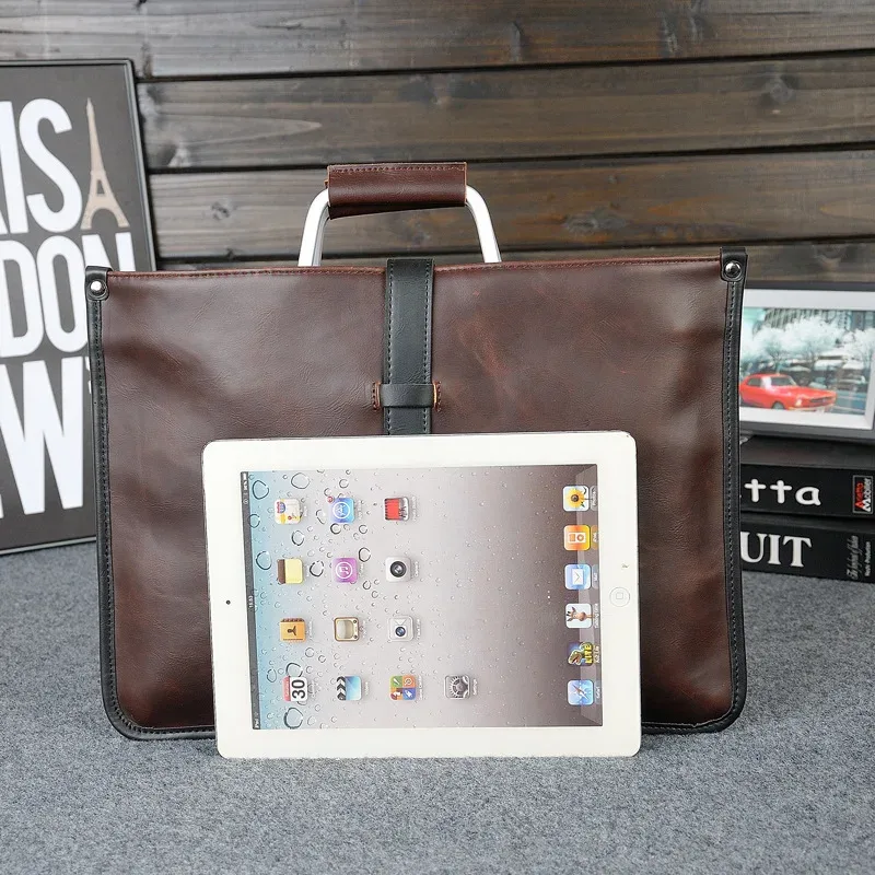 porte-documents d'affaires de luxe pour hommes, sac à bandoulière en cuir crazy horse de bonne qualité pour ordinateur portable, sac à main pour hommes
