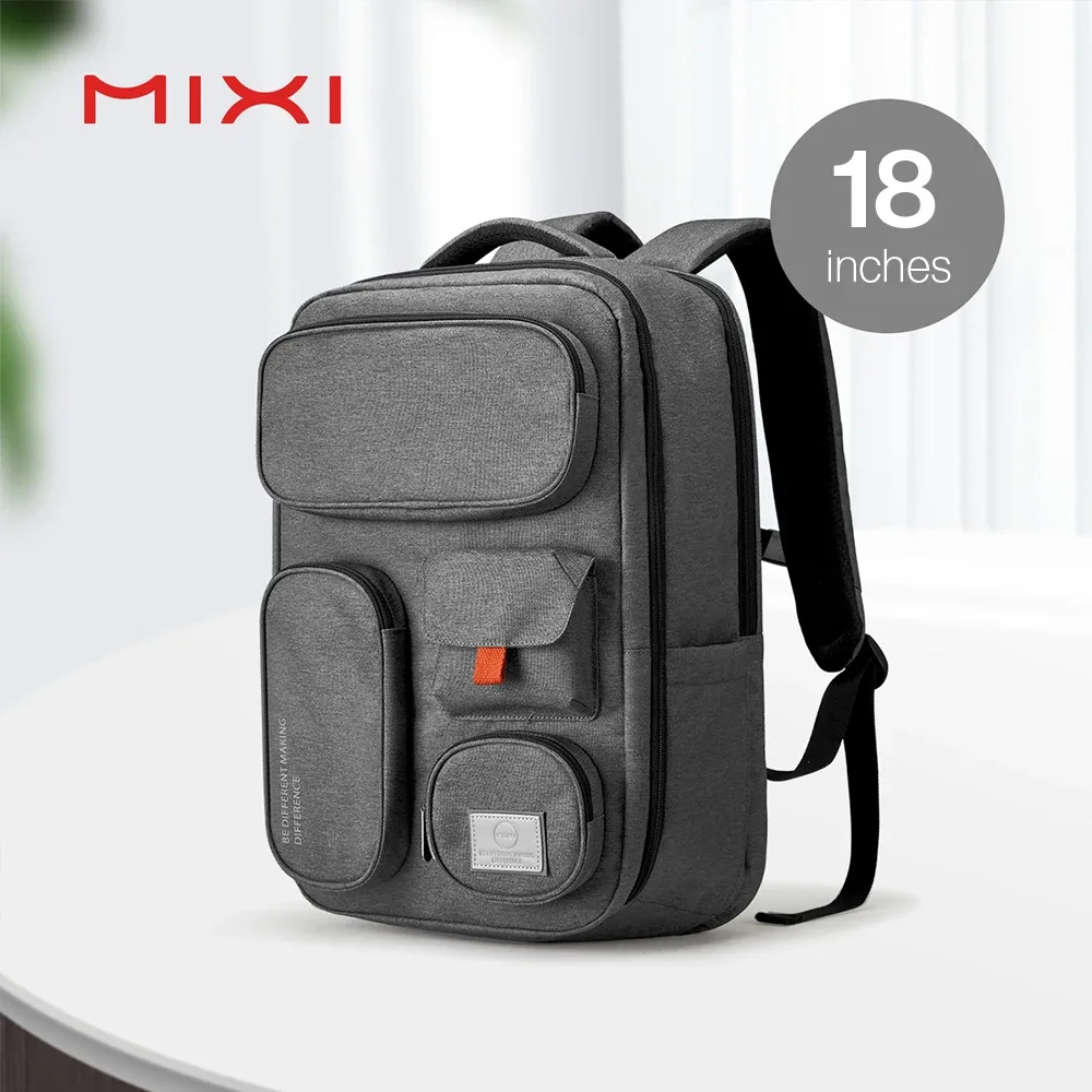 mixi nouveau design brevet sac à dos de voyage multifonctionnel unisexe étanche 18 pouces m5015