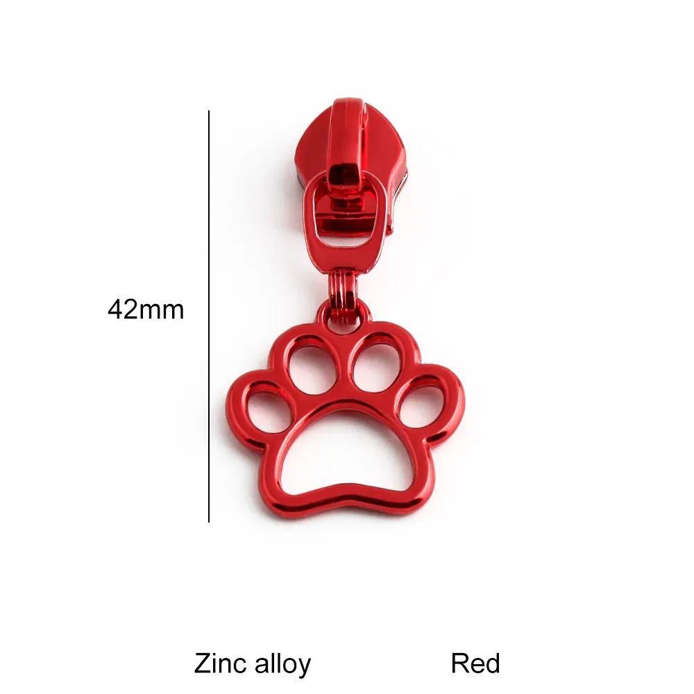 5 pièces sac à main pour animaux de compagnie motif imprimé patte vêtements extracteur de fermeture éclair couleur arc-en-ciel 5 # curseur de ceinture de sac à bandoulière avec languette de traction décorative en nylon