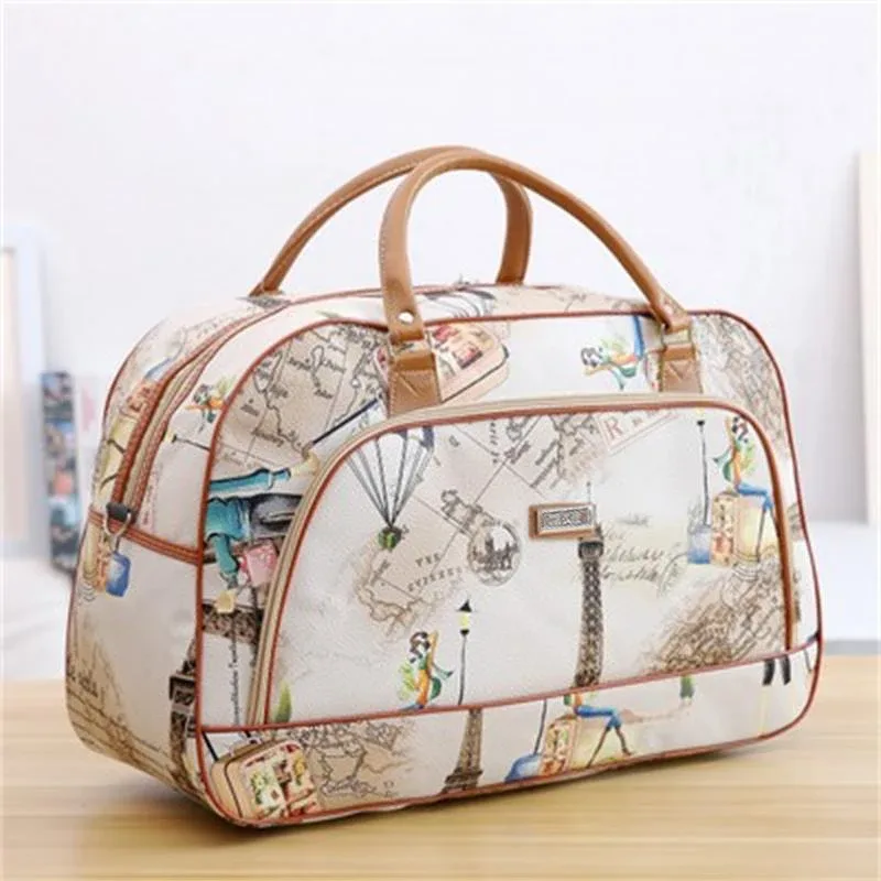 sac polochon de voyage en cuir pu pour femmes et hommes, sac de voyage étanche de grande capacité, sac de bagage multifonction à fermeture éclair, offre spéciale
