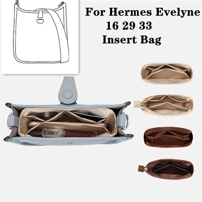 evalunylon liner pocket pour hermès evelyne, 16, 29, 33 sacs, doublure étanche ultra légère, sac de rangement, sac de tri, partie intérieure
