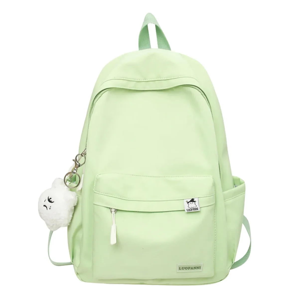 chimfemale-sac d'école en nylon imperméable pour femme, sac à dos de voyage pour ordinateur portable, sac de livre kawaii pour femme, sac à dos imprimés fashion girl, vert et mignon