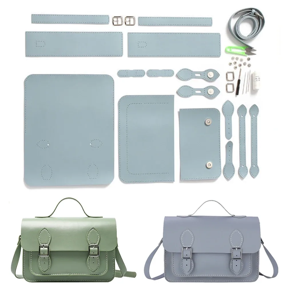 Kit de fabrication de sacs à main, sacoche Cambridge, sac à bandoulière cousu à la main, matériau en cuir PU, ensemble fait maison