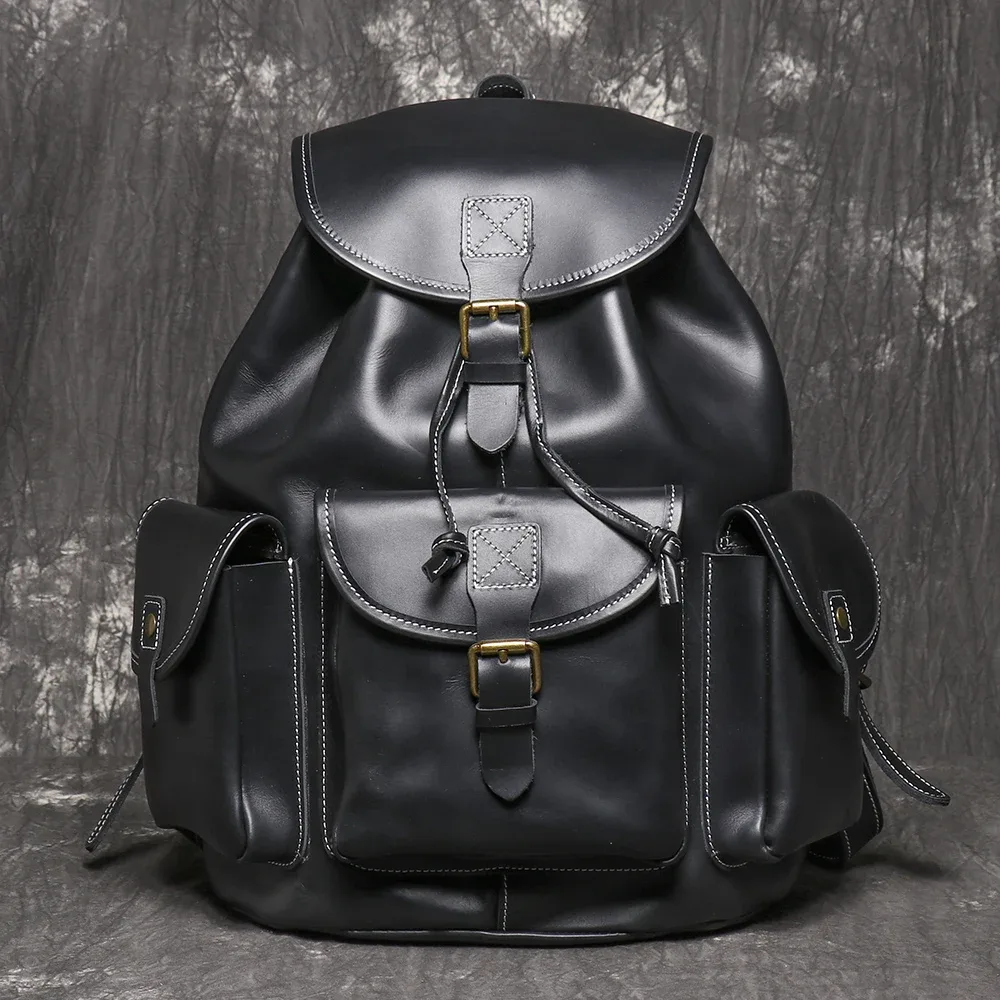 luokir-sac à dos de voyage personnalisé en cuir de vache couché, cartable d'ordinateur de grande capacité, nouvelle collection