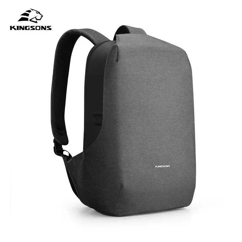 kingsons-sac à dos antivol pour homme, résistant à 180 °, ouvert, chargement usb, sac pour ordinateur portable, 15.6 pouces, sacs d'école pour adolescents