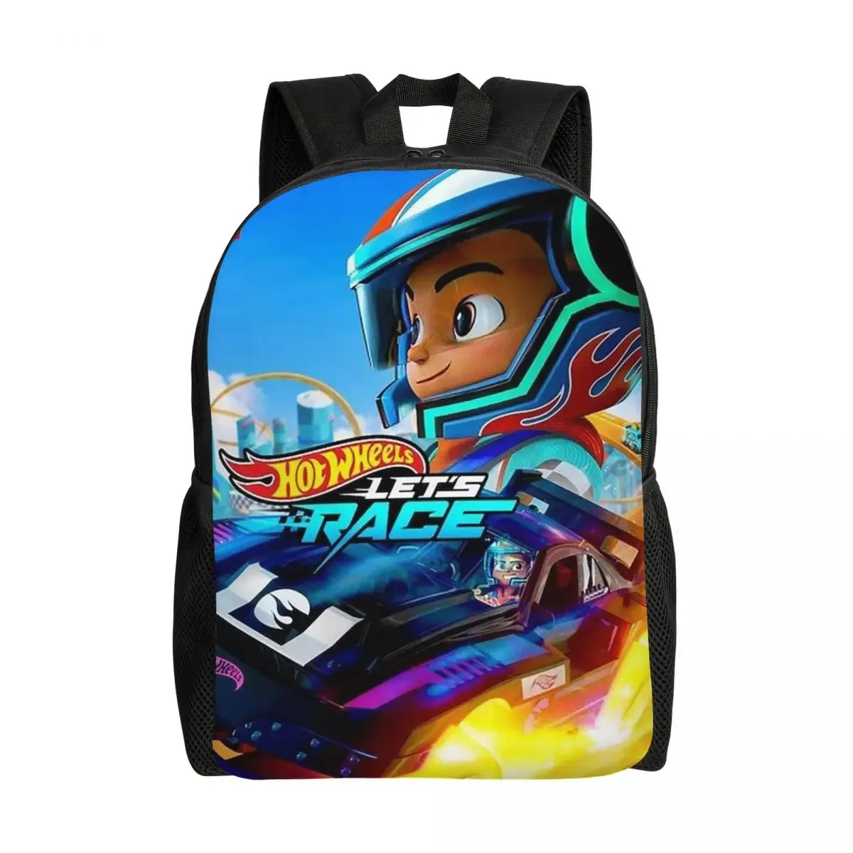 sac à dos hot wheels race pour étudiants, garçons et filles, sac d'école, sac à bandoulière pour ordinateur