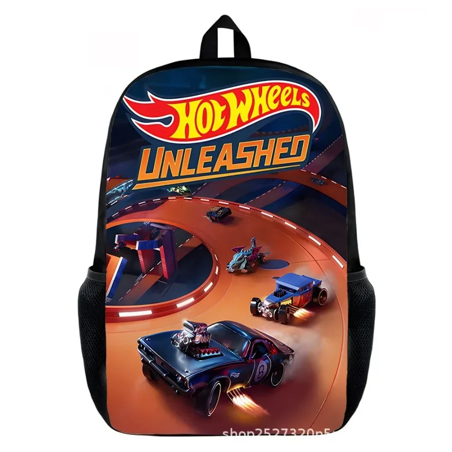 nouveauté : sac à dos pour enfants hot wheels unleashed design battle, imprimé voiture de course, léger, pour garçons