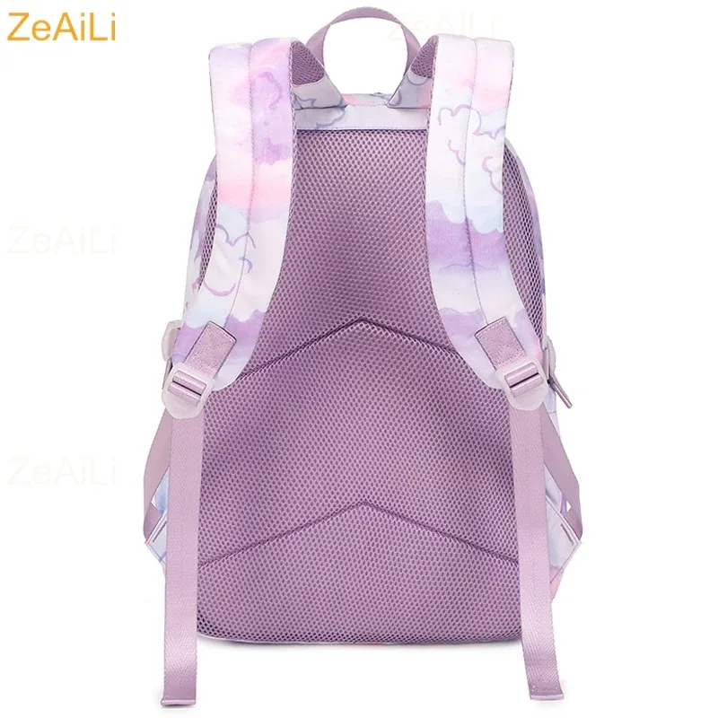 lot de 3 sacs à dos mignons pour étudiants et adolescents, motif patte de chien et chat, couleur violette, avec sac à déjeuner, sac de voyage coloré, sacs d'école pour garçons et filles, ensembles de mochilas
