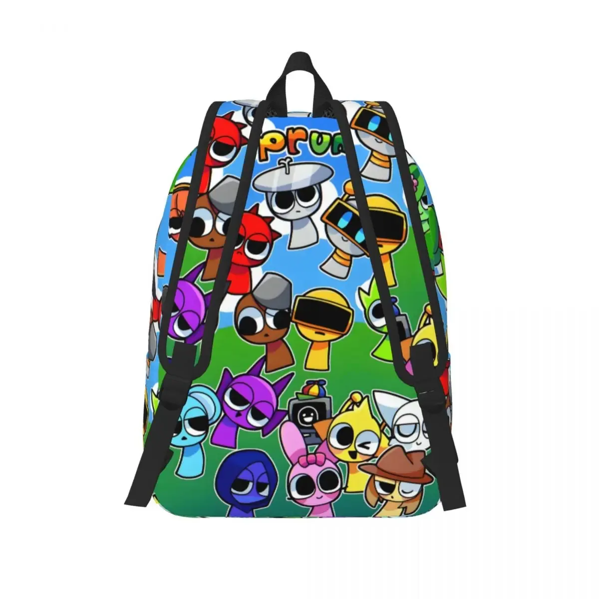 dessin animé personnalisé sprunki toile sac à dos femmes hommes sac à dos décontracté pour les sacs d'université d'école