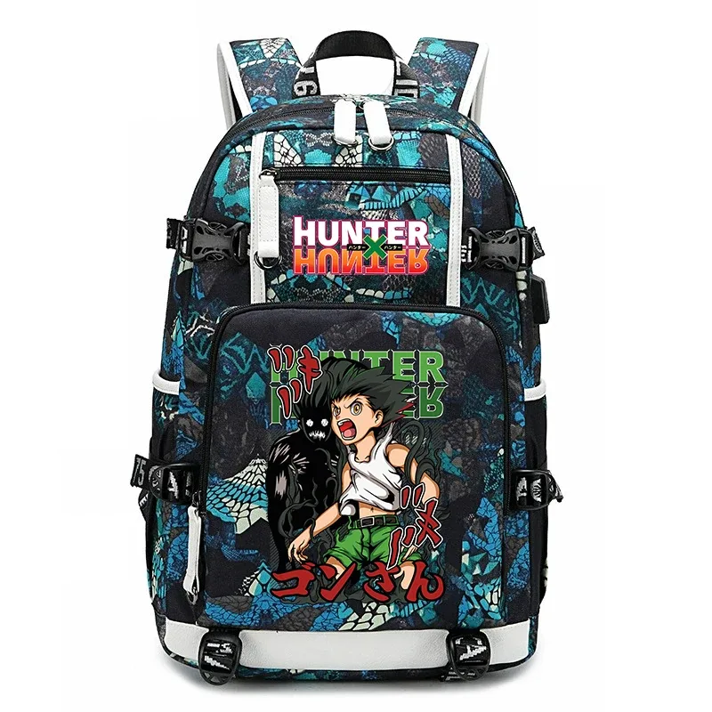 sac à dos imprimé hunter x hunter, grande capacité, pour étudiants, enfants, adolescents, voyage scolaire, sac à dos de voyage