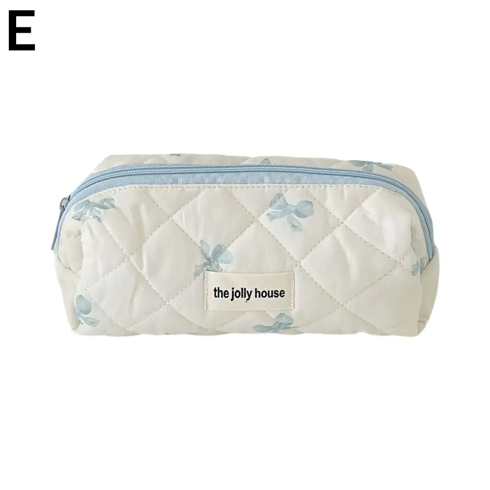 sac de maquillage imprimé nœud coréen pour femmes, trousse à cosmétiques portable de grande capacité pour voyage, sac de rangement pour articles de toilette et cosmétiques