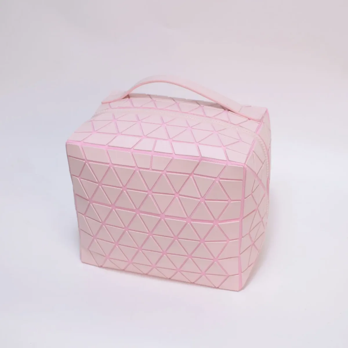 sac de voyage à maquillage en cuir pu rayé pour femme 2026, organiseur de cosmétiques chic à coque rigide portable grande capacité et double fermeture éclair