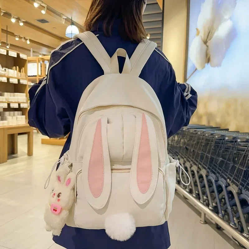 Sac à dos coréen style oreilles de lapin, grande capacité, double bandoulière, pour lycéennes et étudiantes, frais et mignon, NY