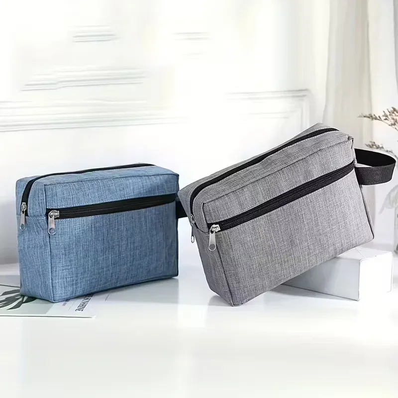 sac de toilette multifonctionnel pour homme, sac de rangement à fermeture éclair de grande capacité, sac de rasage et de cosmétiques portable