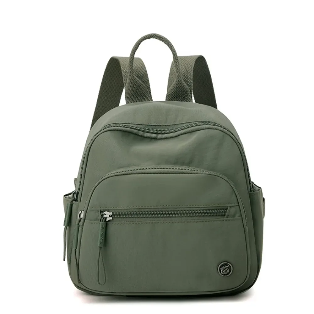 sac à dos décontracté en nylon de couleur unie, léger, à double fermeture éclair, sac à bandoulière de grande capacité, sac à dos de voyage