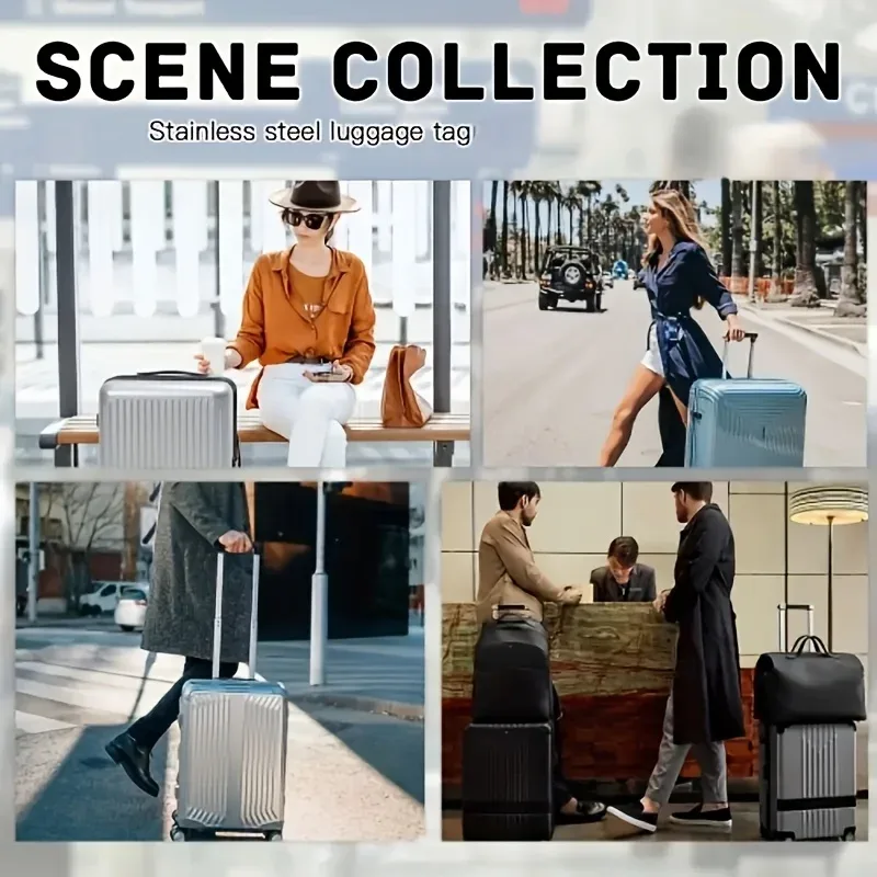 étiquette de valise personnalisée avec nom, texte personnalisé, gravure, étiquettes personnalisées, anti-perte, accessoires de voyage en acier inoxydable
