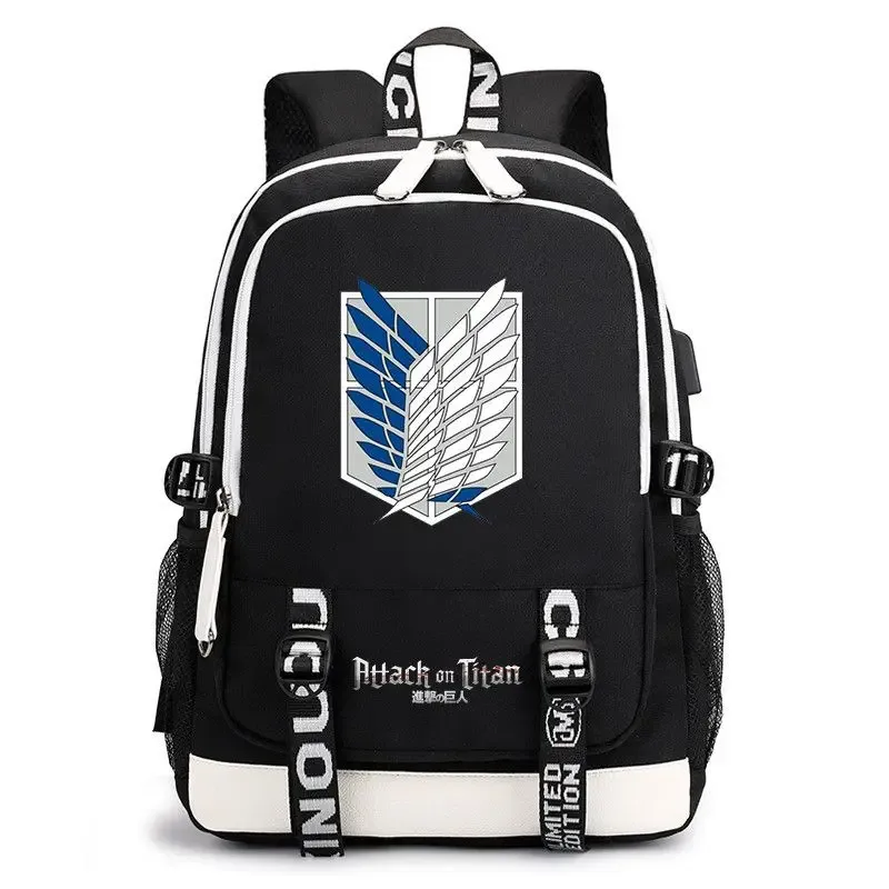 sac à dos anime attack on titan, cartable d'étudiant de grande capacité, léger et durable, peut accueillir un ordinateur de 16 pouces