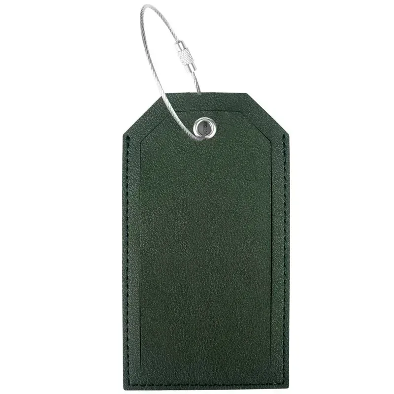 étiquettes de bagage en cuir pu pour hommes et femmes, document solide, valise, accessoires de voyage, nom, adresse d'identification, mode, 1 pièce