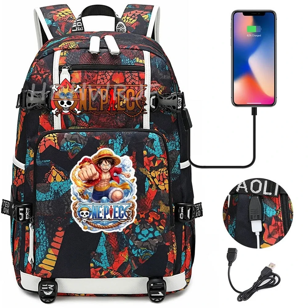sac à dos one piece monkey d luffy, simple, grande capacité, pour le sport, les voyages, les loisirs, l'école, pour ordinateur portable, unisexe, mochila de voyage