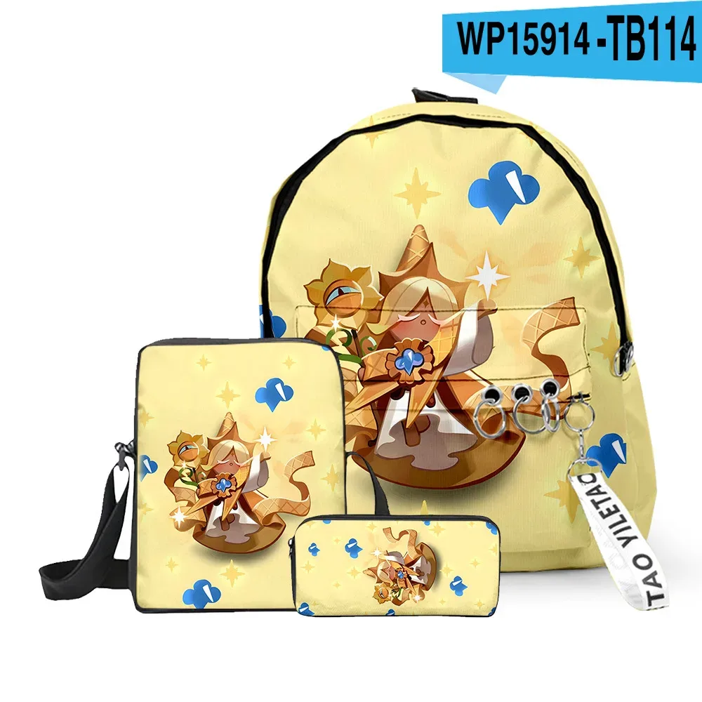 sac à dos scolaire classique amusant shadow milk en peluche avec impression 3d, lot de 3 pièces : sac à dos pour ordinateur portable, sac à bandoulière incliné et trousse à crayons
