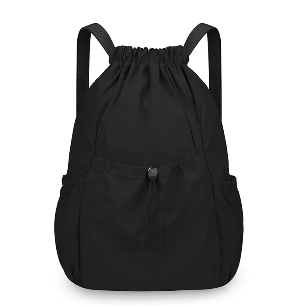 sac à dos de voyage décontracté de couleur unie, léger, de style coréen, avec cordon de serrage, grande capacité, pliable, cartable de sport pour étudiants
