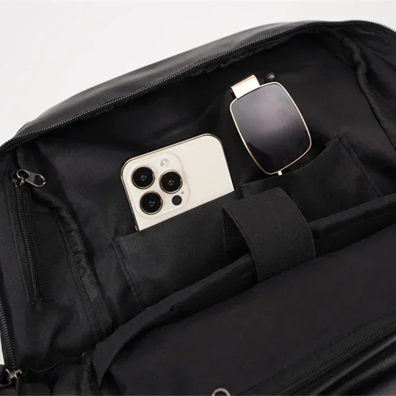 sac à dos de luxe en cuir pu souple pour hommes, grande taille, sac d'ordinateur, mode voyage camping, sacs d'école pour étudiants