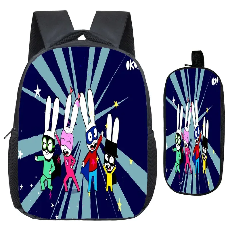 sac à dos simon super rabbit, trousse à crayons 2 pièces, sacs à dos décontractés pour garçons et filles, sac à dos personnalisé pour étudiants, sac de retour à l'école pour enfants, mochila