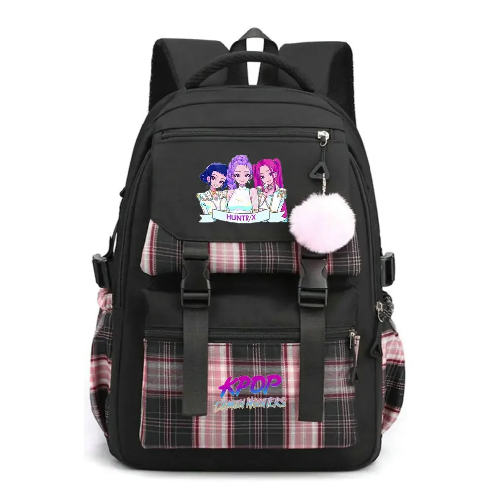 sacs à dos d'école kpop demon hunters, sacs d'école pour étudiants, sac à dos de voyage à la mode pour filles, sac à dos étanche avec fermeture éclair, sac à dos pour ordinateur portable