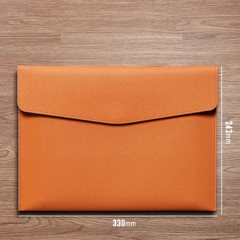 classeur a4 en cuir pu, porte-documents, portefeuille étanche, enveloppe, étui, bouton magnétique, initiales personnalisées