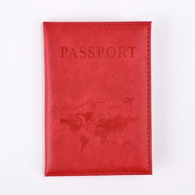 étui porte-passeport de voyage pour femmes et hommes, housse de protection en pu pour passeport, lettre imprimée, carte d'identité, porte-passeport, sacs à clip